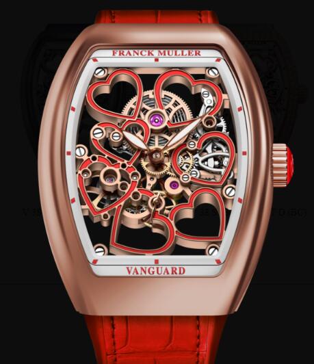 Franck Muller Vanguard Lady Heart Skeleton Replica Watch Cheap Price V 38 S6 SQT HEART (RG)